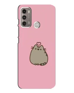 Чехол для Motorola MOTO G60 с картинкой «Pusheen сердце»