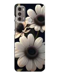 Чехол для Motorola MOTO G60 с картинкой «Белые маргаритки макро»