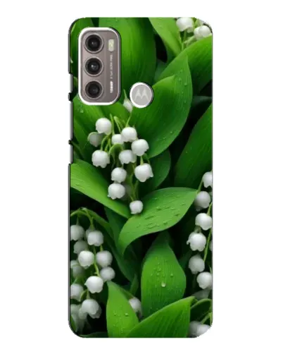 Чехол для Motorola MOTO G60 с картинкой «Ландыши в зелени»