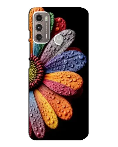 Чехол для Motorola MOTO G60 с картинкой «Радужный цветок»