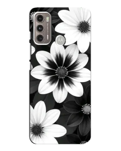 Чехол для Motorola MOTO G60 с картинкой «Монохромные астры»