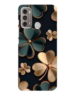 Чехол для Motorola MOTO G60 с картинкой «Клевер в золоте»