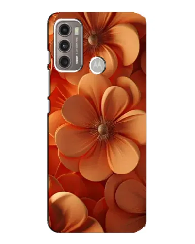 Чехол для Motorola MOTO G60 с картинкой «Оранжевый макро цветок»