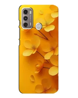 Чехол для Motorola MOTO G60 с картинкой «Золотые лепестки»