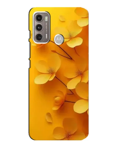 Чехол для Motorola MOTO G60 с картинкой «Золотые лепестки»