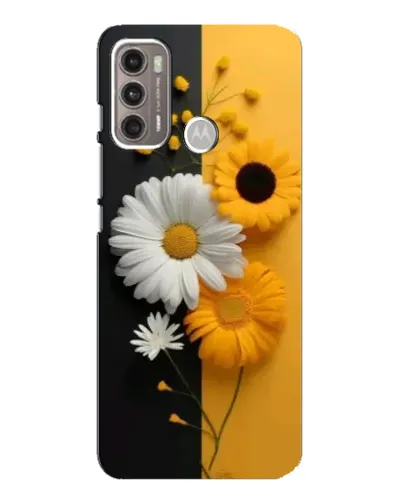 Чехол для Motorola MOTO G60 с картинкой «Подсолнух и ромашка»