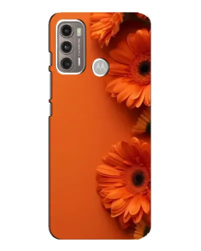 Чехол для Motorola MOTO G60 с картинкой «Оранжевые герберы»