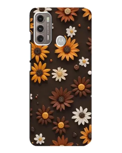 Чехол для Motorola MOTO G60 с картинкой «Узор из маленьких подсолнухов»