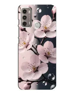 Чехол для Motorola MOTO G60 с картинкой «Нежная сакура и капли»