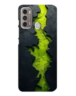Чехол для Motorola MOTO G60 с картинкой «Салатовый разлом скалы»
