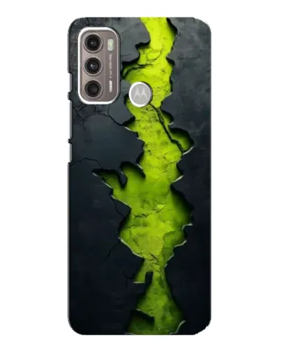 Чехол для Motorola MOTO G60 с картинкой «Салатовый разлом скалы»