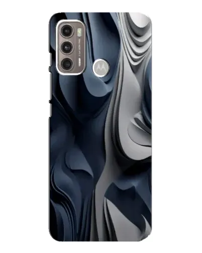 Чехол для Motorola MOTO G60 с картинкой «Объемные синие складки»