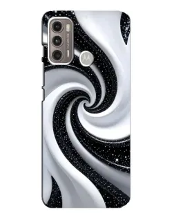 Чехол для Motorola MOTO G60 с картинкой «Черно-белая спираль»