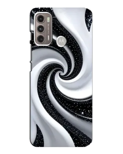 Чехол для Motorola MOTO G60 с картинкой «Черно-белая спираль»