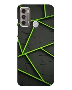 Чехол для Motorola MOTO G60 с картинкой «Зеленые геометрические линии»