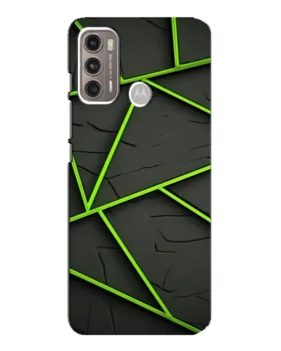 Чехол для Motorola MOTO G60 с картинкой «Зеленые геометрические линии»