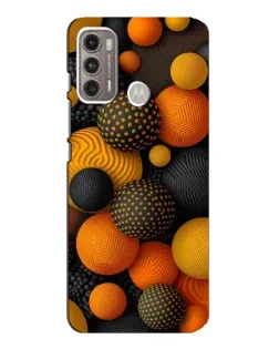 Чехол для Motorola MOTO G60 с картинкой «Объемные оранжевые сферы»