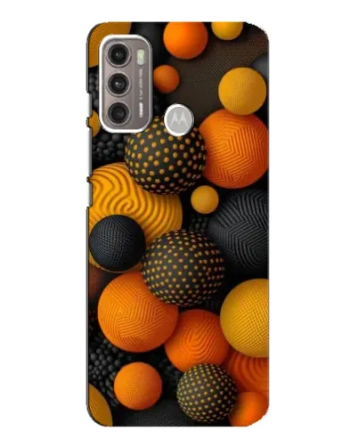Чехол для Motorola MOTO G60 с картинкой «Объемные оранжевые сферы»