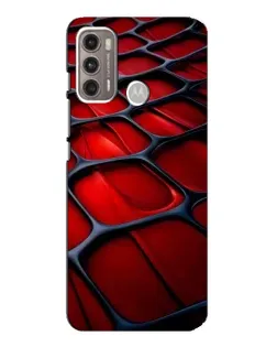 Чехол для Motorola MOTO G60 с картинкой «Красная глянцевая сетка»