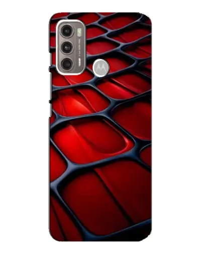 Чехол для Motorola MOTO G60 с картинкой «Красная глянцевая сетка»