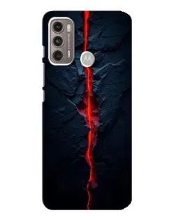 Чехол для Motorola MOTO G60 с картинкой «Kрасная лавовая трещина»