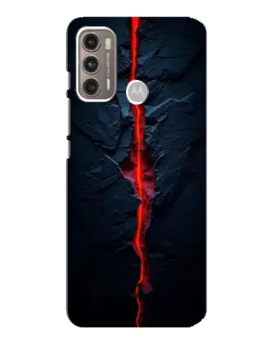 Чехол для Motorola MOTO G60 с картинкой «Kрасная лавовая трещина»