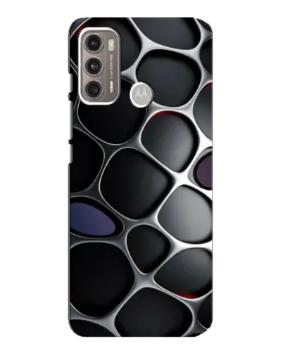 Чехол для Motorola MOTO G60 с картинкой «Объемная темная решетка»