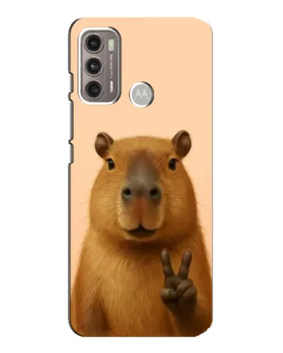 Чехол для Motorola MOTO G60 с картинкой «Капибара виктория»