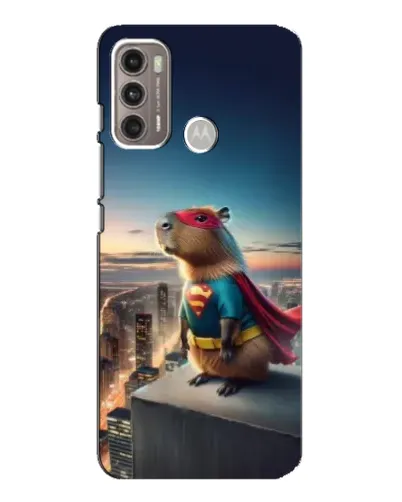 Чехол для Motorola MOTO G60 с картинкой «Капи-мен супергерой»