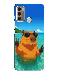 Чехол для Motorola MOTO G60 с картинкой «Морская капибара»