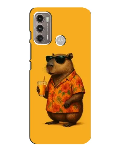Чехол для Motorola MOTO G60 с картинкой «Капибара на отдыхе»