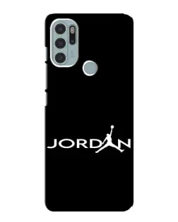 Чехол для Motorola MOTO G60s с картинкой «Jordan White Logo»