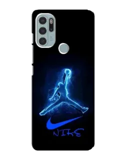 Чехол для Motorola MOTO G60s с картинкой «Jordan Neon Blue»