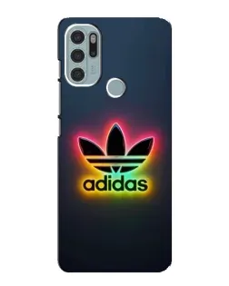 Чехол для Motorola MOTO G60s с картинкой «Неоновый Adidas»