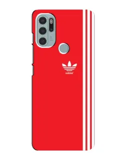 Чехол для Motorola MOTO G60s с картинкой «Красный минимализм Adidas»
