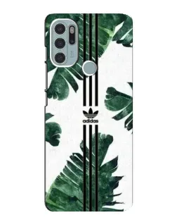 Чехол для Motorola MOTO G60s с картинкой «Пальмовые листья адидас»