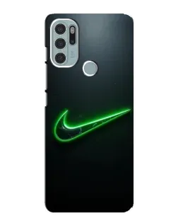 Чехол для Motorola MOTO G60s с картинкой «Неоновый контур Nike»
