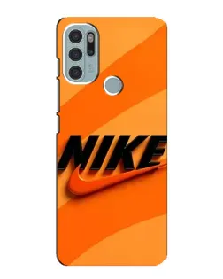 Чехол для Motorola MOTO G60s с картинкой «Оранжевый драйв Nike»