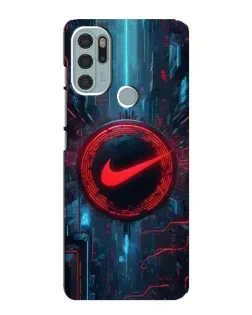 Чехол для Motorola MOTO G60s с картинкой «Техногенный стиль Nike»