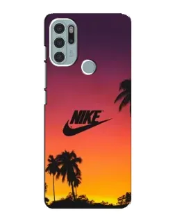 Чехол для Motorola MOTO G60s с картинкой «Nike на закате солнца»