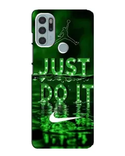 Чехол для Motorola MOTO G60s с картинкой «Зеленый неоновый Nike»
