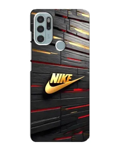 Чехол для Motorola MOTO G60s с картинкой «Золотой Nike на металле»