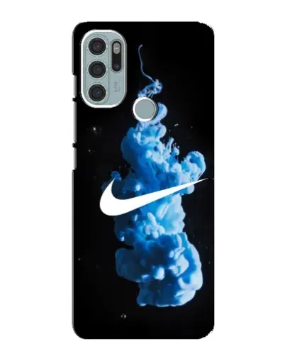 Чехол для Motorola MOTO G60s с картинкой «Nike и синий дым»