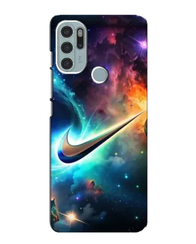 Чехол для Motorola MOTO G60s с картинкой «Космический Nike Swoosh»