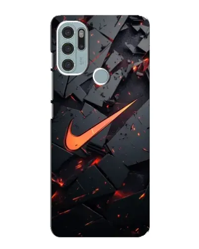 Чехол для Motorola MOTO G60s с картинкой «Nike — эффект разломов»