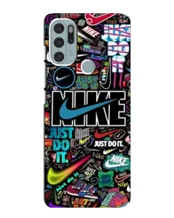 Чохол для Motorola MOTO G60s з картинкою «Яскравий колаж Nike»
