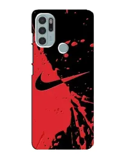 Чохол для Motorola MOTO G60s з картинкою «Червоні бризки Nike»