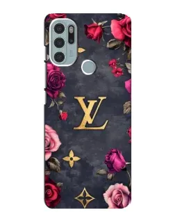 Чехол для Motorola MOTO G60s с картинкой «Цветочный Louis Vuitton»