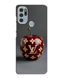 Чехол для Motorola MOTO G60s с картинкой «Красное яблоко LV»
