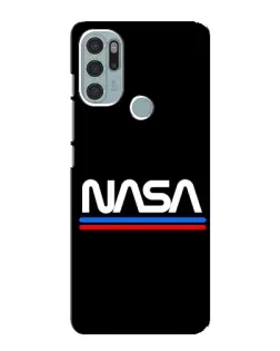 Чехол для Motorola MOTO G60s с картинкой «NASA — классика Red Blue»